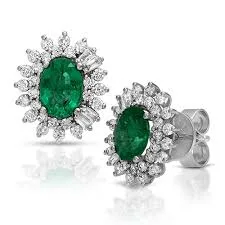 Emerald Cluster Earrings
