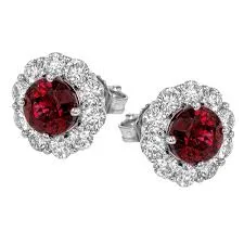 Ruby Halo Earrings